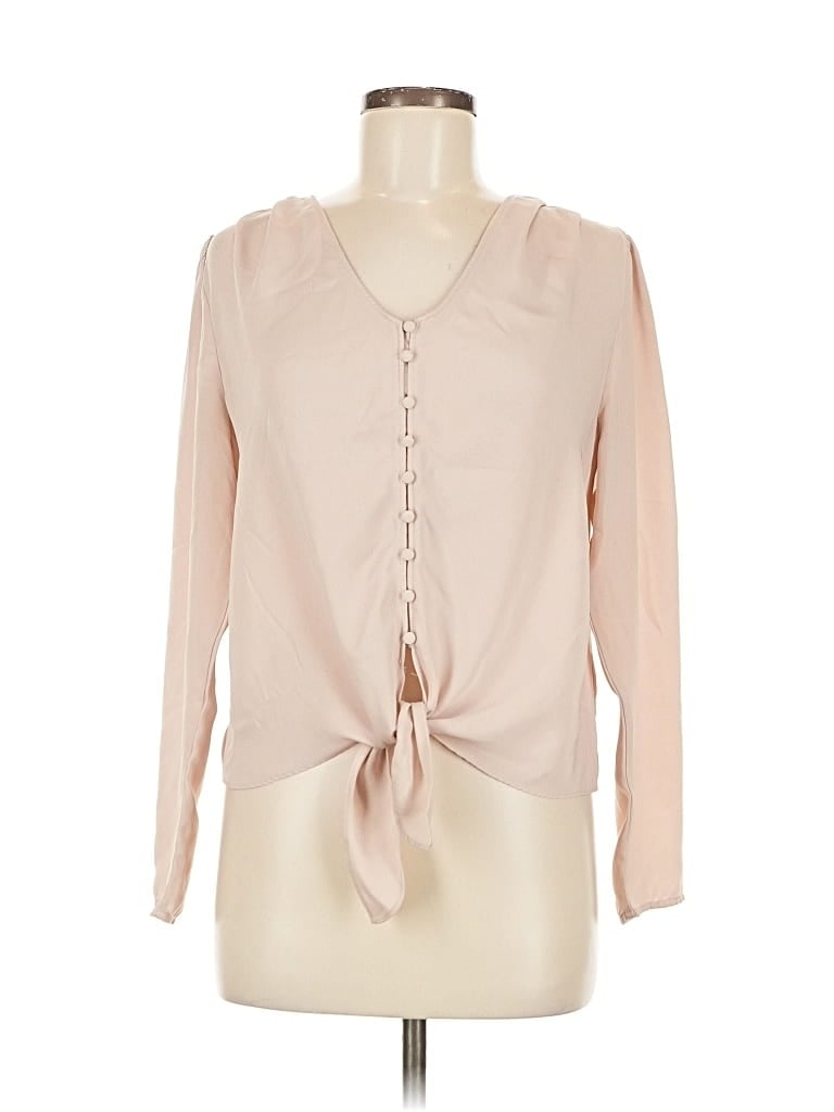 Pre-owned Elodie Long Sleeve Blouse In Brown