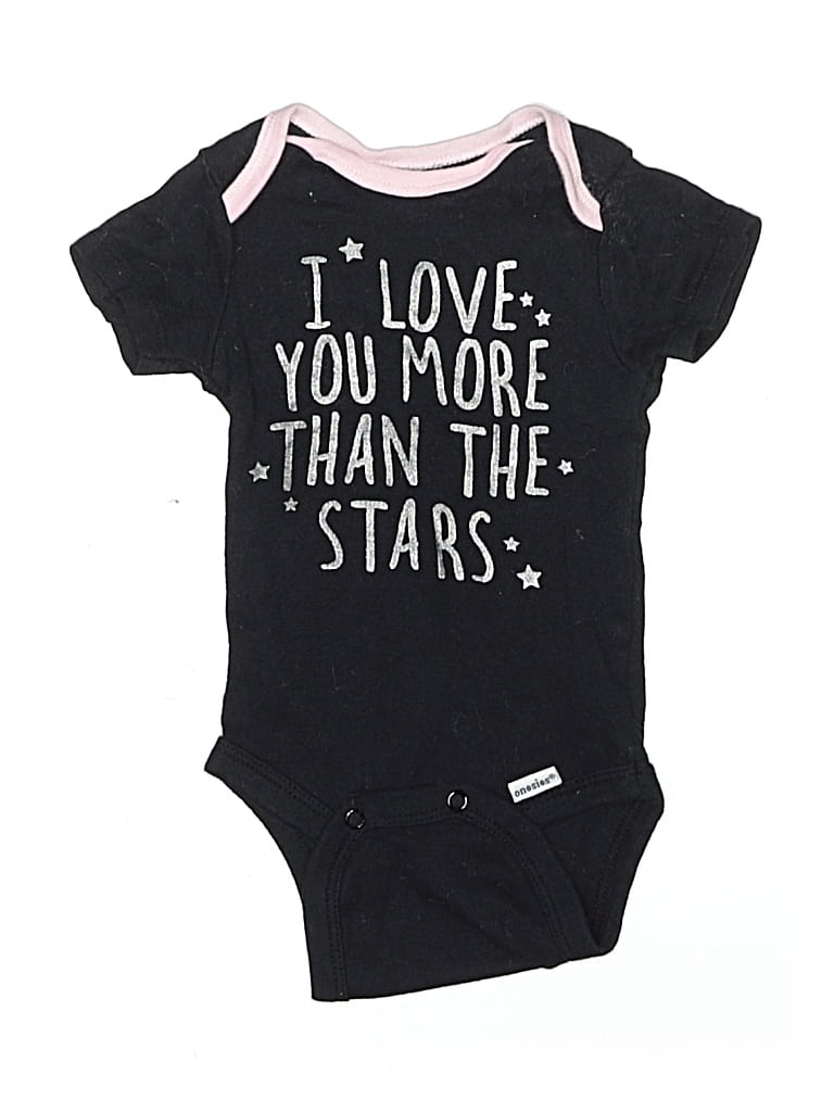 Pre-owned Gerber Babies' Short Sleeve Onesie In Black