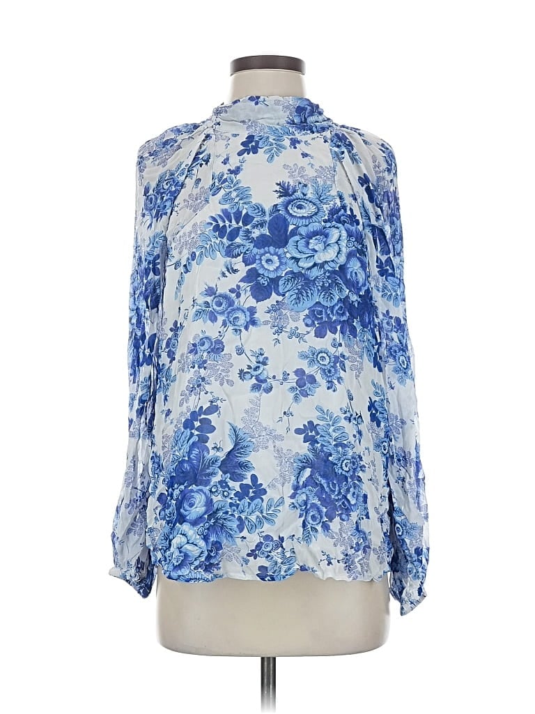 Pre-owned Maeve By Anthropologie 3/4 Sleeve Blouse In Blue