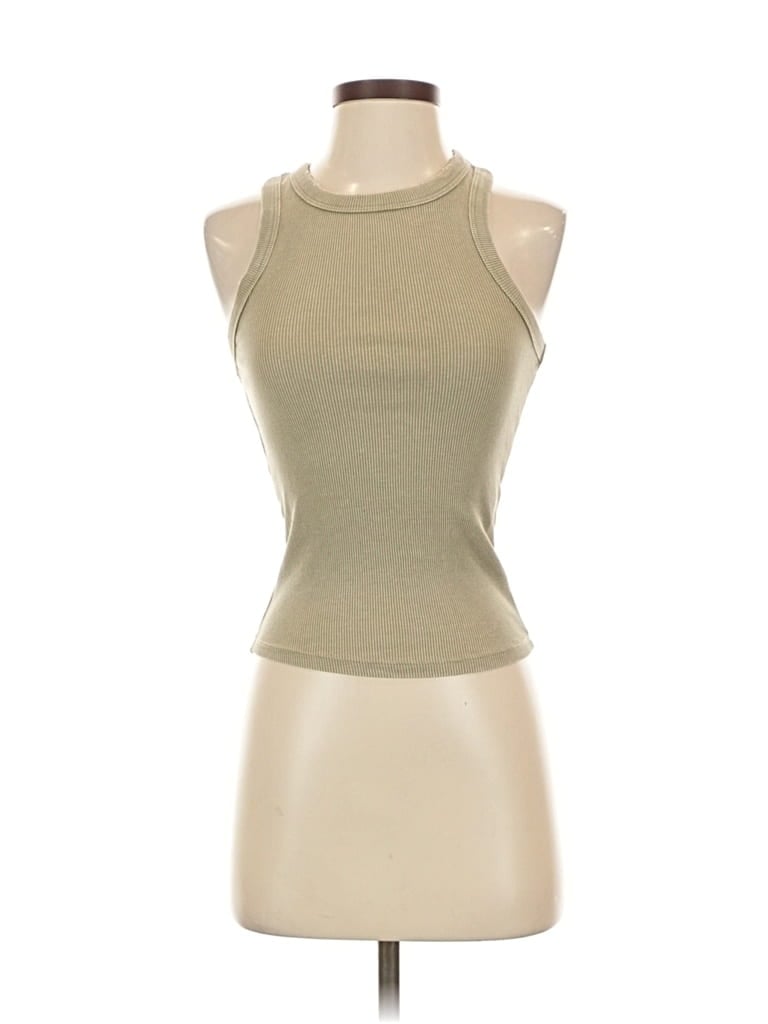 Pre-owned Zara Tank Top Tan Halter Neckline Tops In Brown