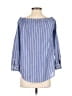 Equipment 100% Cotton Stripes Blue 3/4 Sleeve Blouse Size S - photo 2