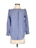 Equipment 100% Cotton Stripes Blue 3/4 Sleeve Blouse Size S - photo 1