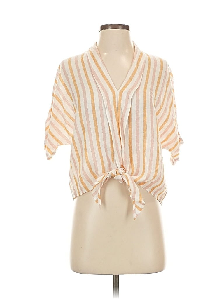 Pre-owned Rails Short Sleeve Blouse In Yellow