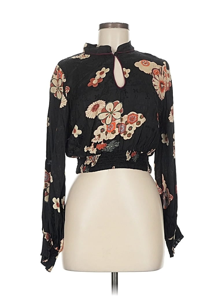 Pre-owned Z&l Long Sleeve Blouse In Black