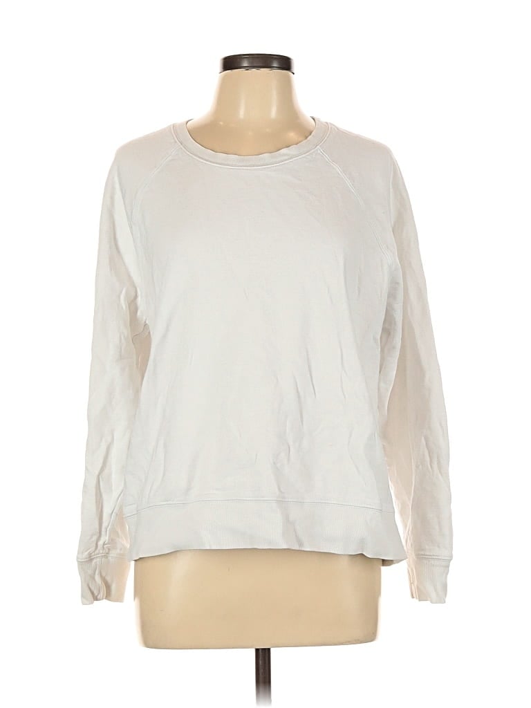Pre-owned Athleta Long Sleeve T-shirt In White