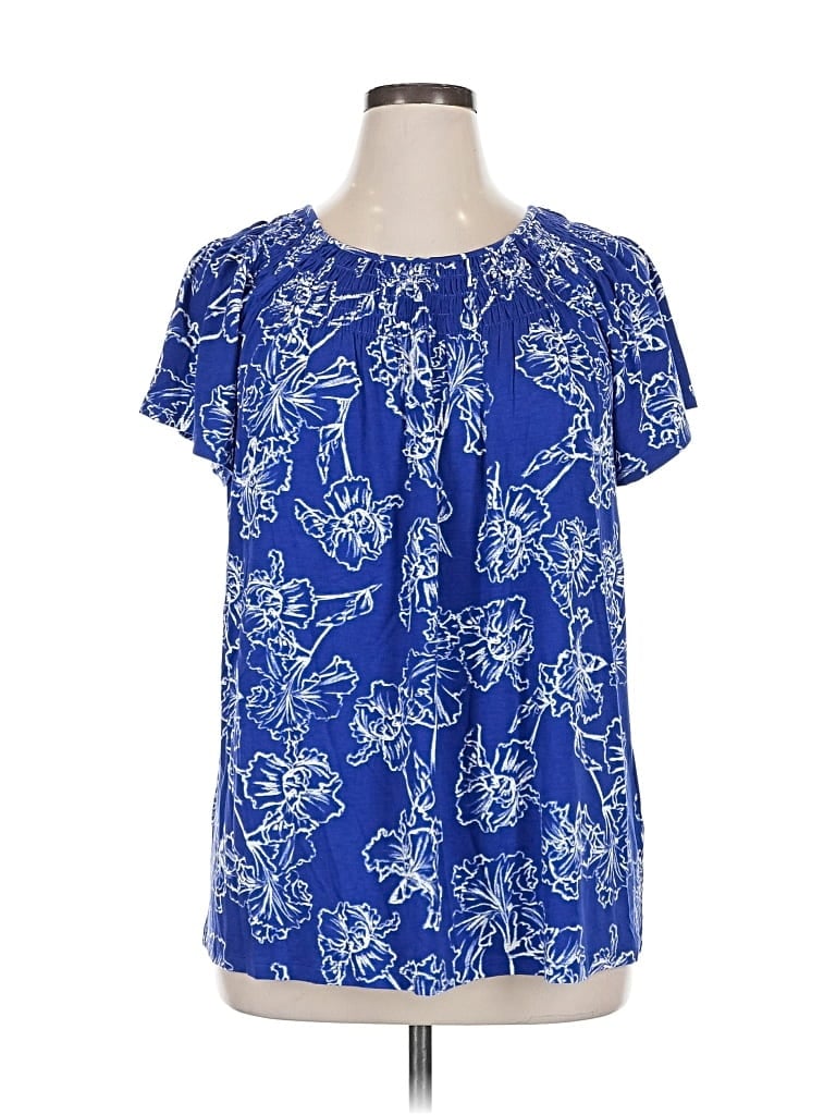 Pre-owned Style & Co Short Sleeve Blouse In Blue