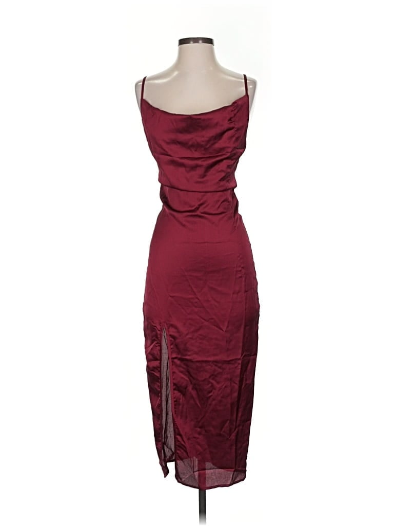 Pre-owned Prettylittlething Cocktail Dress In Burgundy
