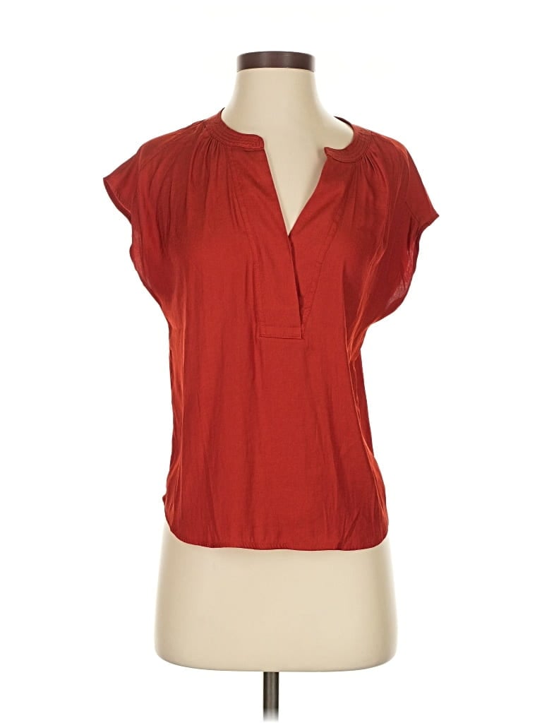 Pre-owned Banana Republic Short Sleeve Blouse In Red