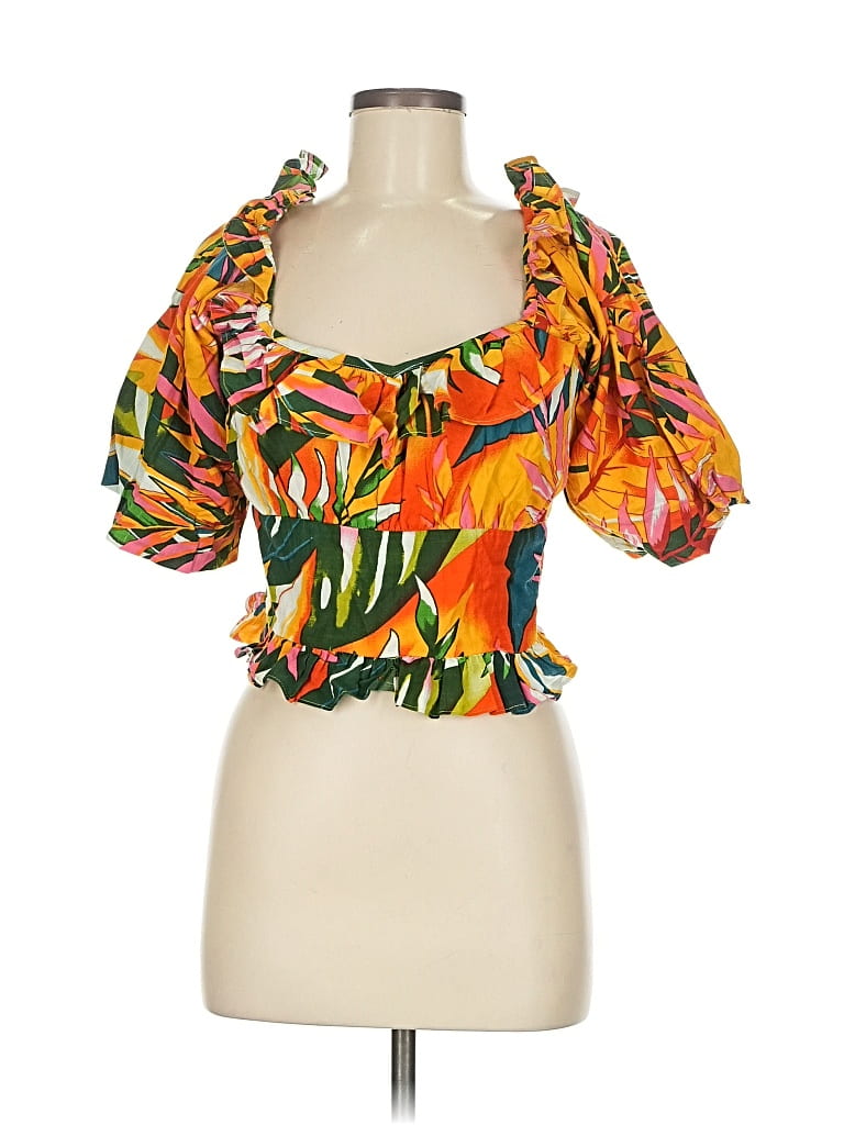 Pre-owned Walter Baker Short Sleeve Blouse In Orange