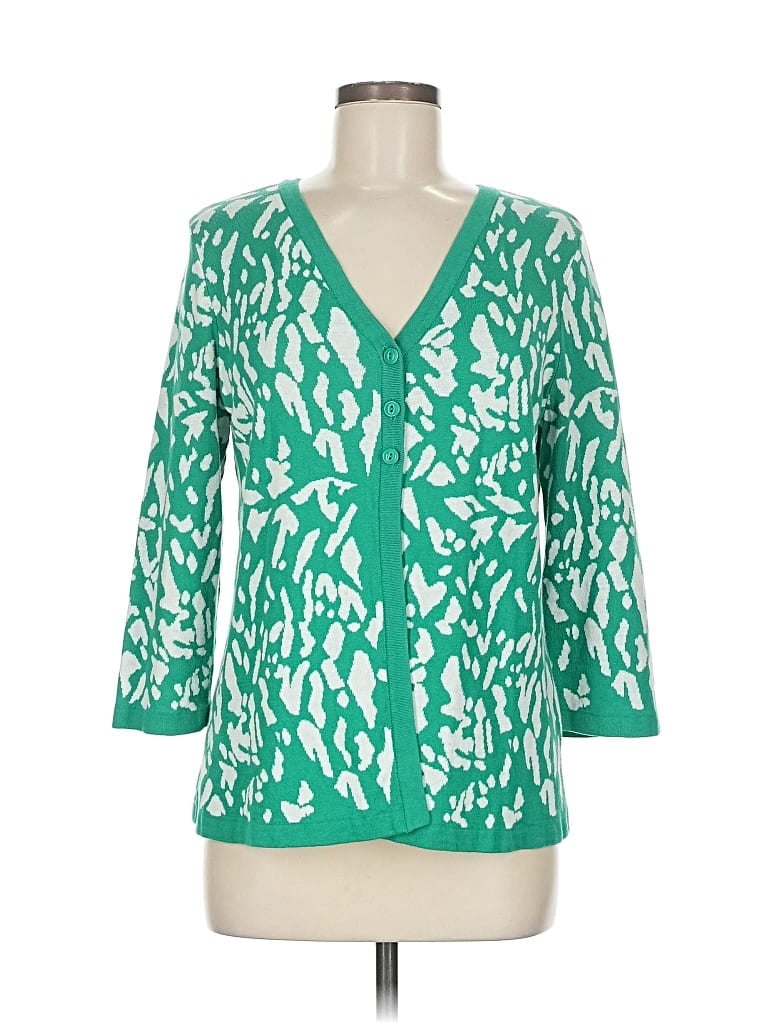 Pre-owned Christopher & Banks Cardigan Sweater In Green