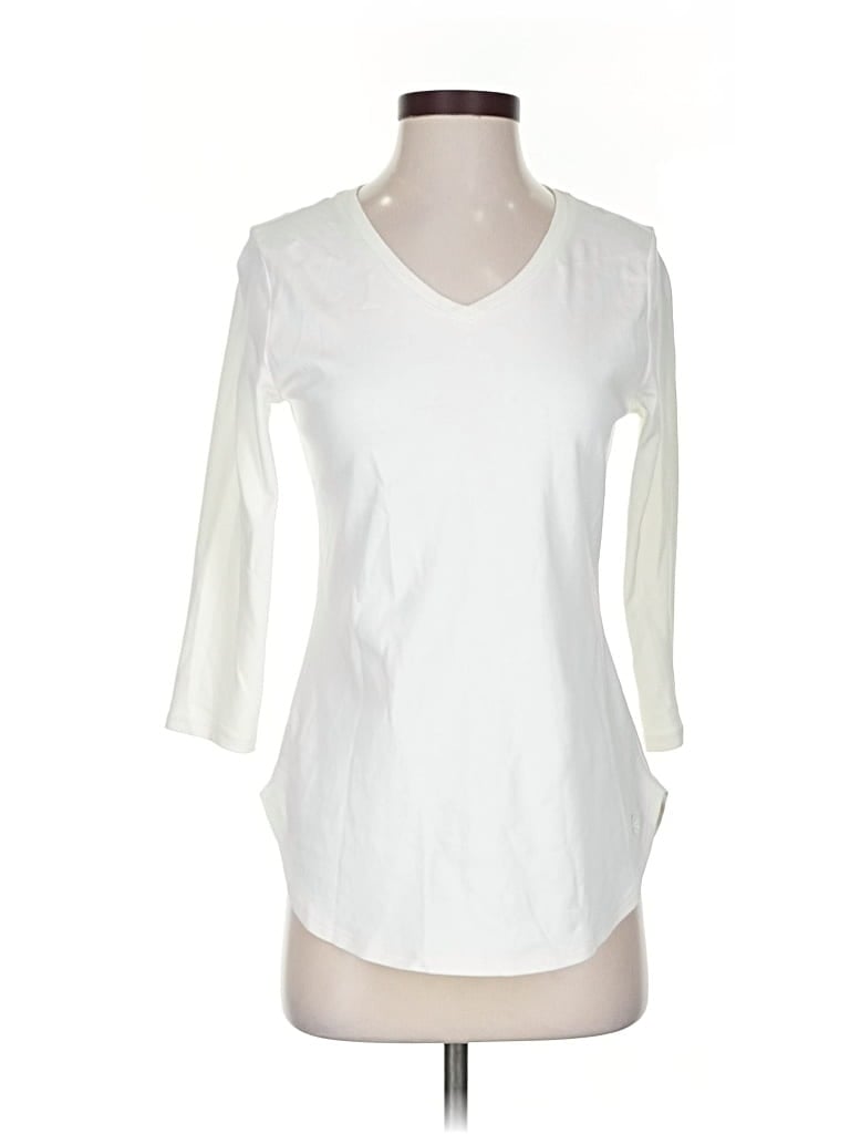 Pre-owned Isaac Mizrahi Live 3/4 Sleeve T-shirt In White