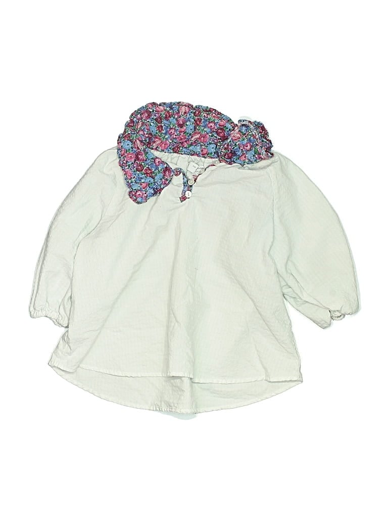 Pre-owned Zara Baby Kids' 3/4 Sleeve Blouse In Green