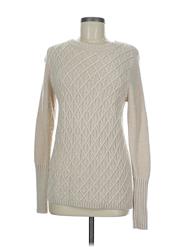 Pre-owned J.crew Factory Store Pullover Sweater In White