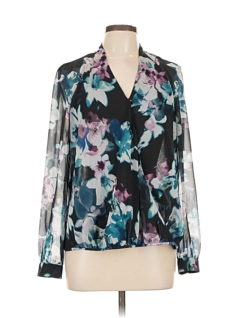 Pre-owned Jennifer Lopez Long Sleeve Blouse In Black