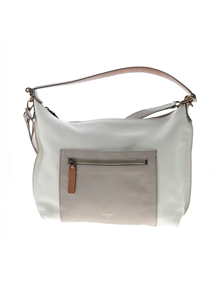 Pre-owned Fossil Leather Hobo Bag In White