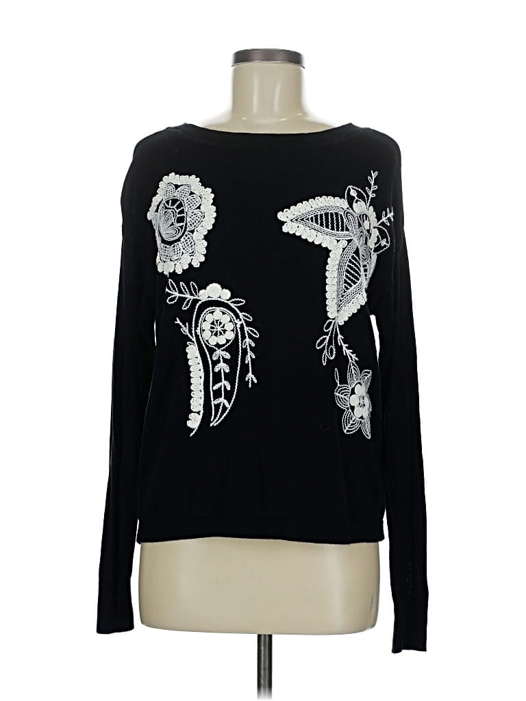 Pre-owned Chaps Pullover Sweater In Black