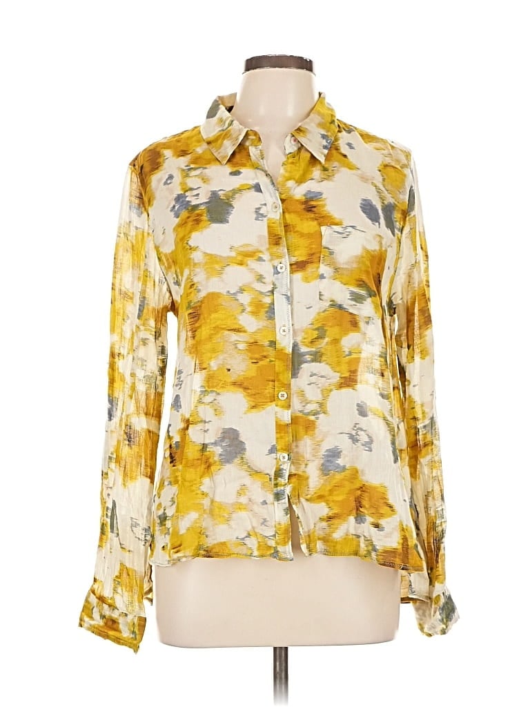 Pre-owned Holding Horses Long Sleeve Blouse In Yellow