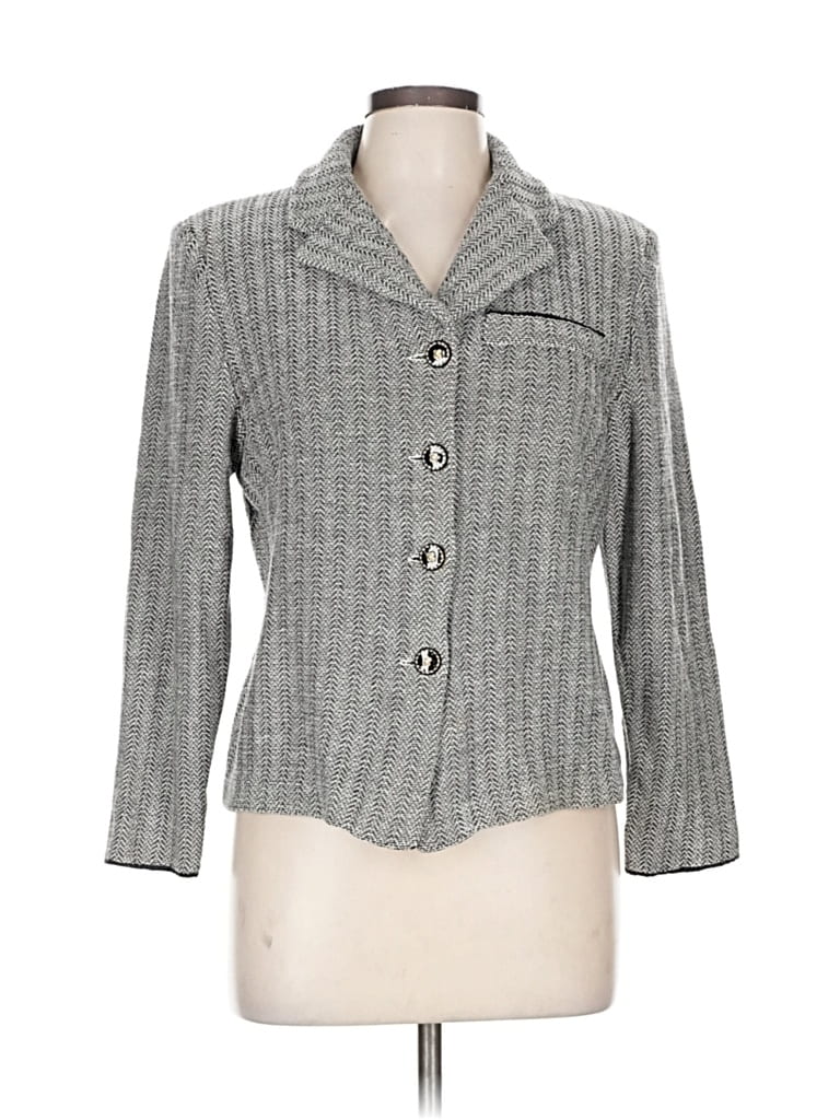 Pre-owned St. John Collection By Marie Gray Blazer Jacket In Gray