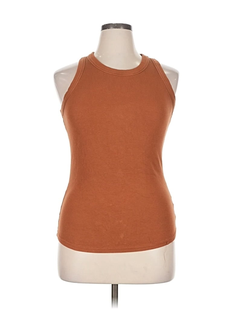 Pre-owned Unbranded Sleeveless T-shirt In Brown