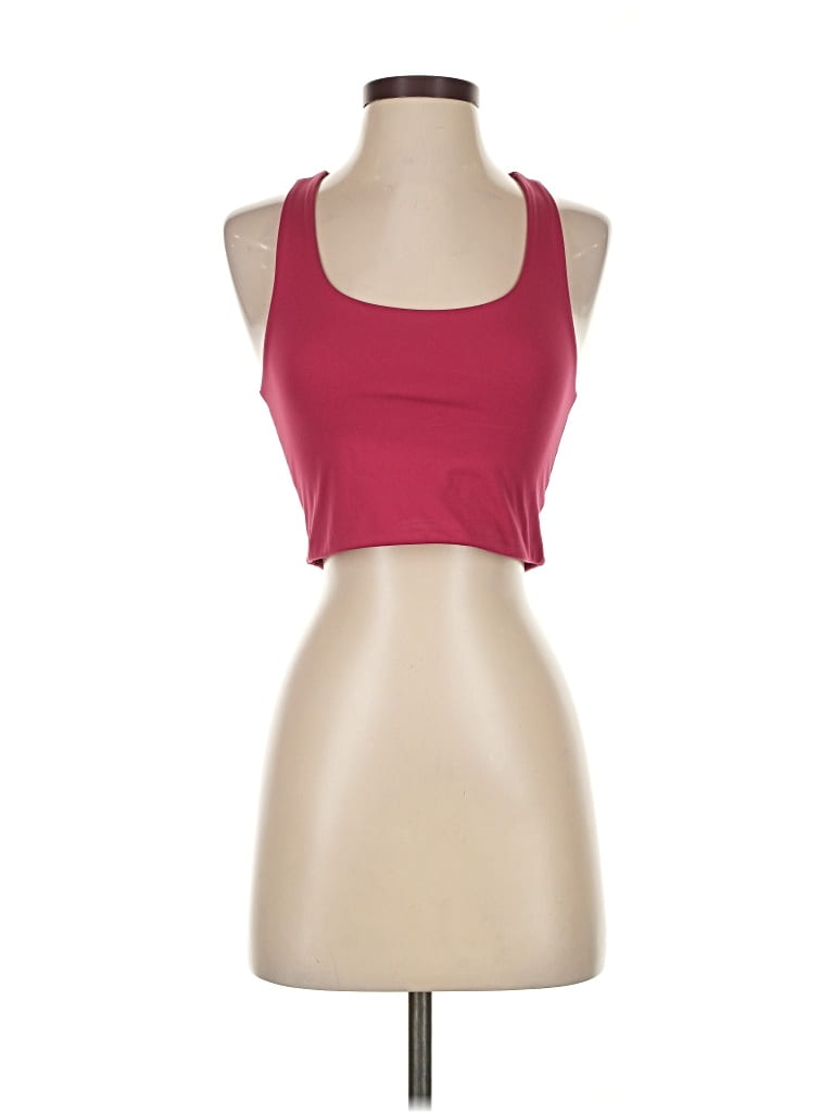 Pre-owned Girlfriend Collective Tank Top Red Halter Neckline Tops