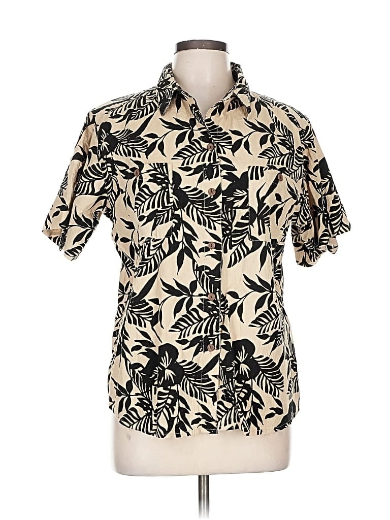 Pre-owned White Stag Short Sleeve Blouse In Brown