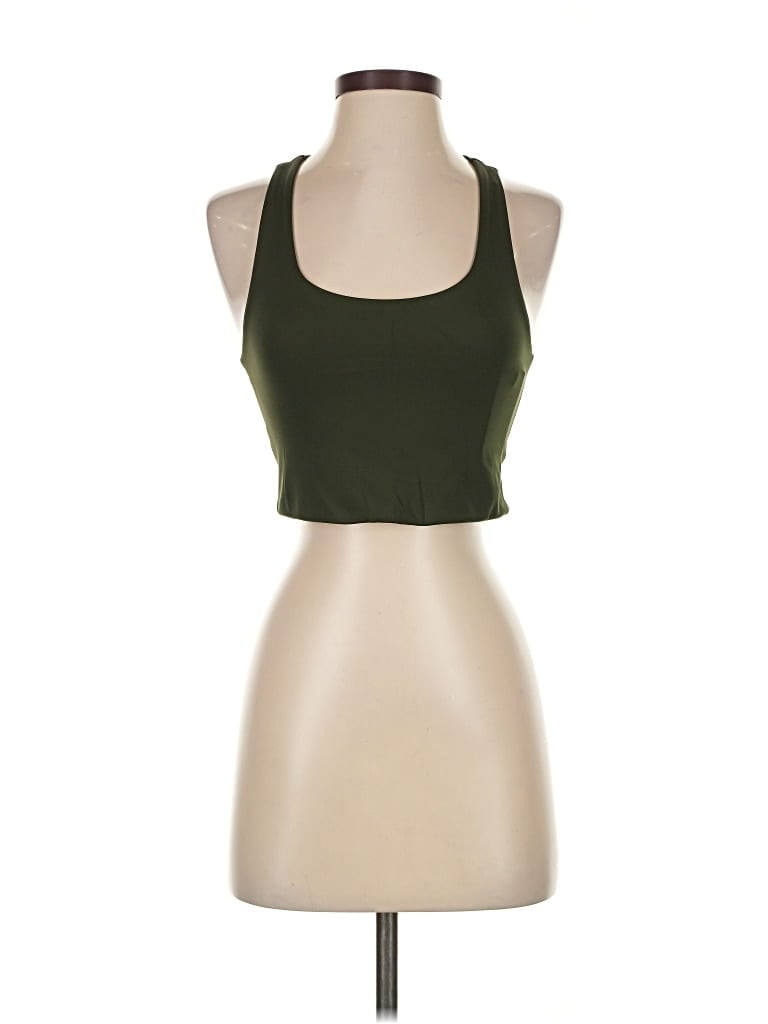 Pre-owned Girlfriend Collective Tank Top Green Halter Neckline Tops
