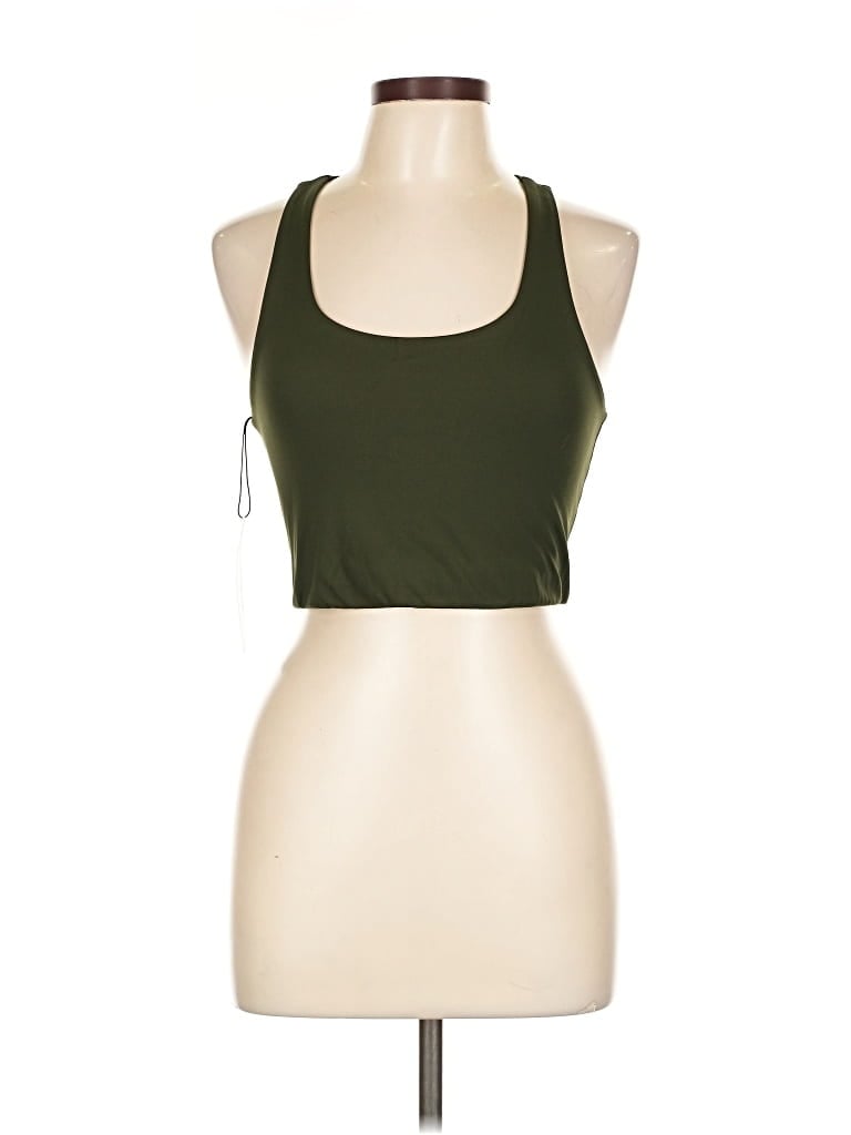 Pre-owned Girlfriend Collective Tank Top Green Halter Neckline Tops