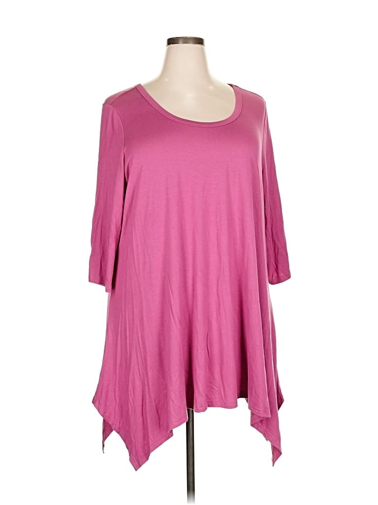 Assorted Brands 3/4 Sleeve T-shirt In Pink