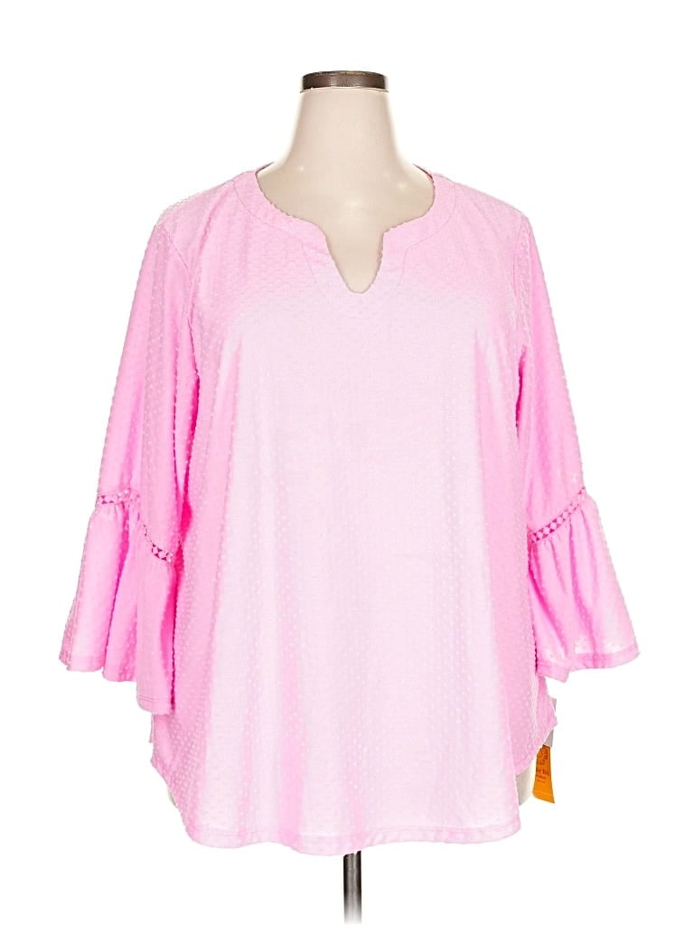 Pre-owned Ruby Rd. 3/4 Sleeve Blouse In Pink