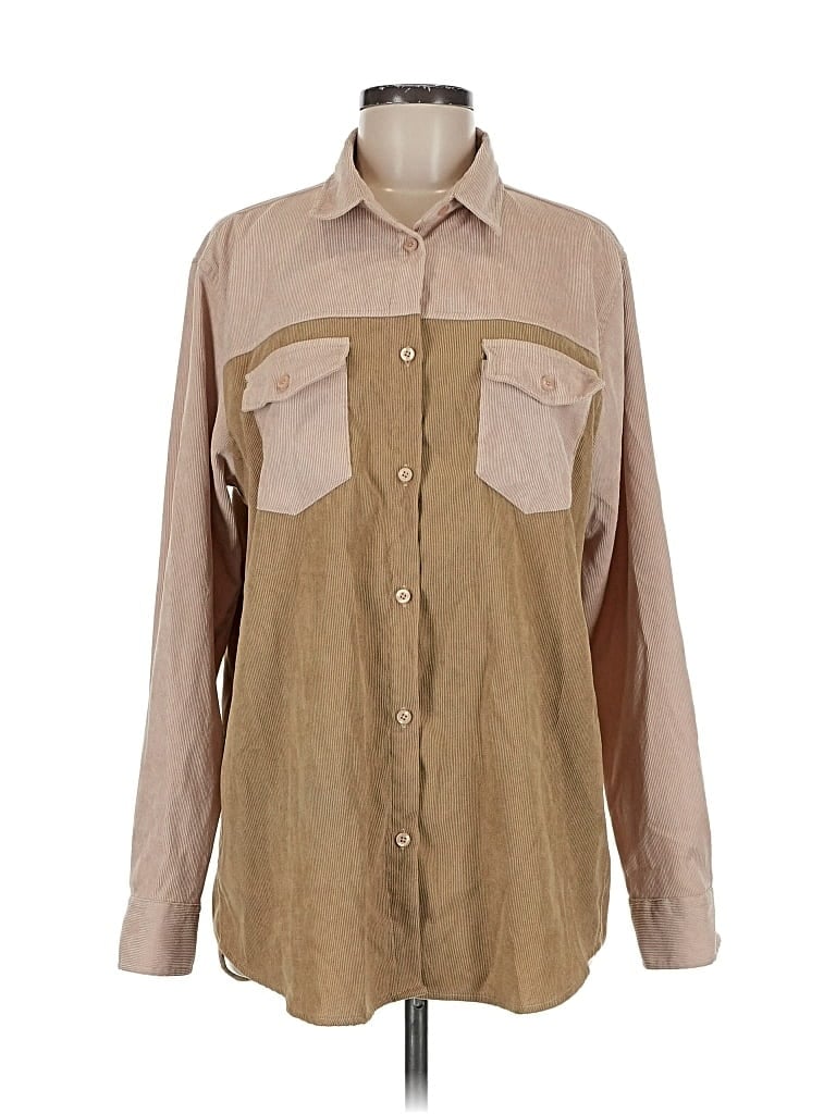 Pre-owned Nasty Gal Inc. Long Sleeve Blouse In Brown