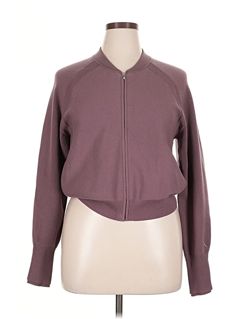 Pre-owned Athleta Cardigan Sweater In Purple