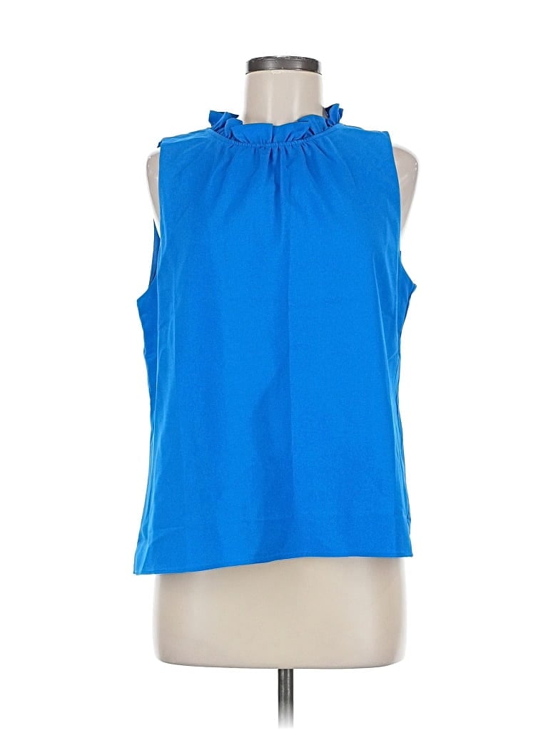Pre-owned J.crew Factory Store Sleeveless Blouse In Blue
