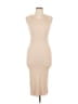 Isalis Solid Tan Casual Dress Size L - photo 1