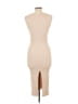 Isalis Solid Tan Casual Dress Size L - photo 2