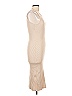 Isalis Solid Tan Casual Dress Size L - photo 4