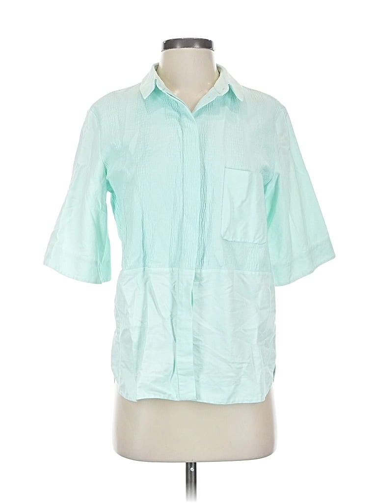 Pre-owned & Other Stories Short Sleeve Blouse In Blue