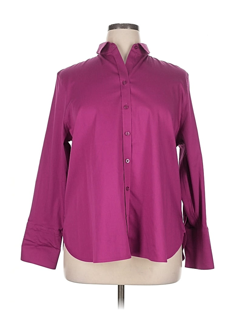 Pre-owned Chico's Long Sleeve Blouse In Burgundy