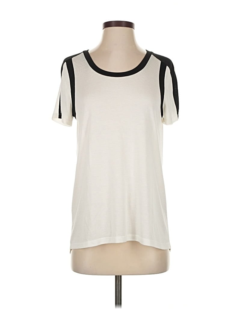 Pre-owned Vince Short Sleeve Top Ivory Scoop Neck Tops In White