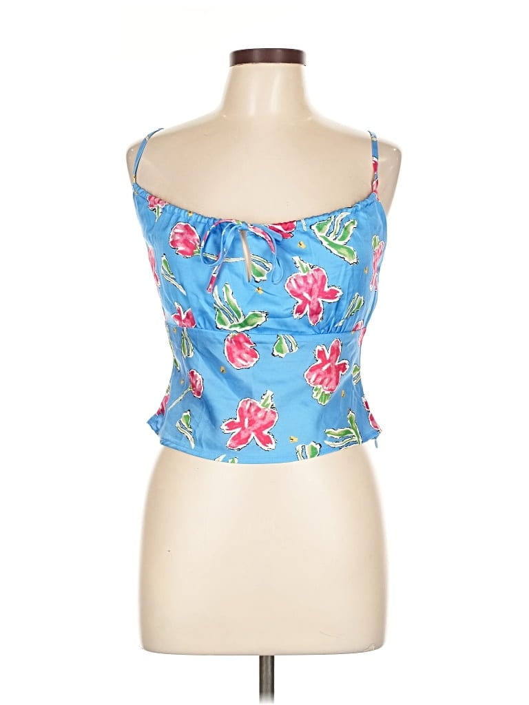 Pre-owned Bailey Rose Sleeveless Top Blue Strapless Neckline Tops