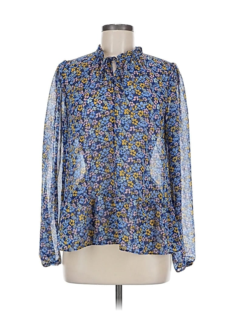 Pre-owned Gap Long Sleeve Blouse In Blue