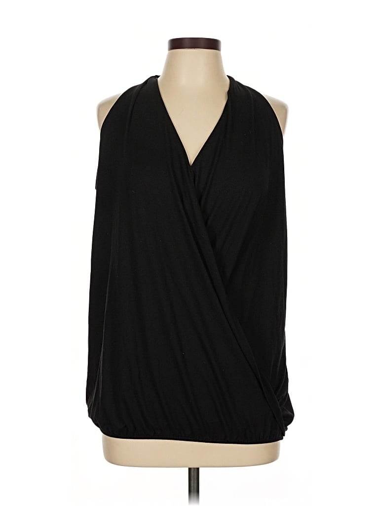 Pre-owned Zenana Sleeveless Blouse In Black