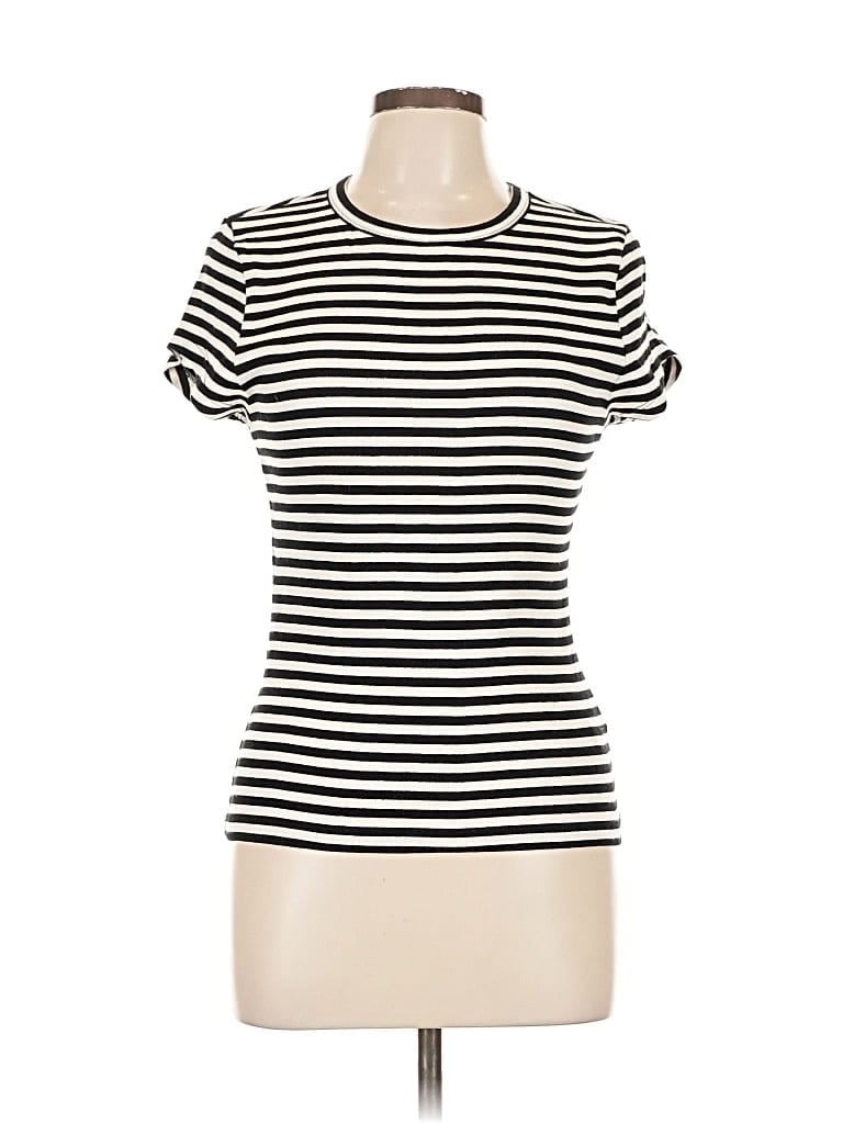 Pre-owned Splendid Short Sleeve Turtleneck In White