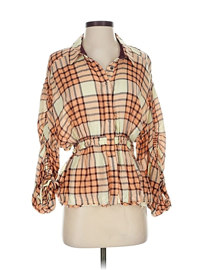 Pre-owned We The Free 3/4 Sleeve Blouse In Orange