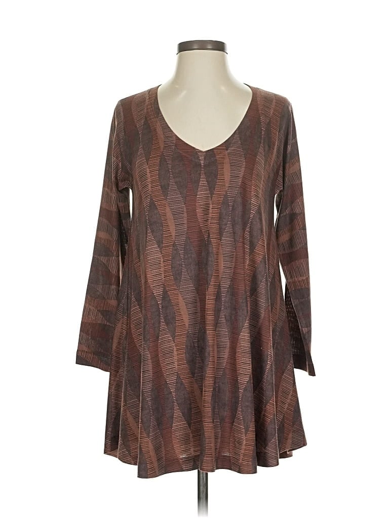 Pre-owned Nally & Millie Long Sleeve Top Brown V Neck Tops