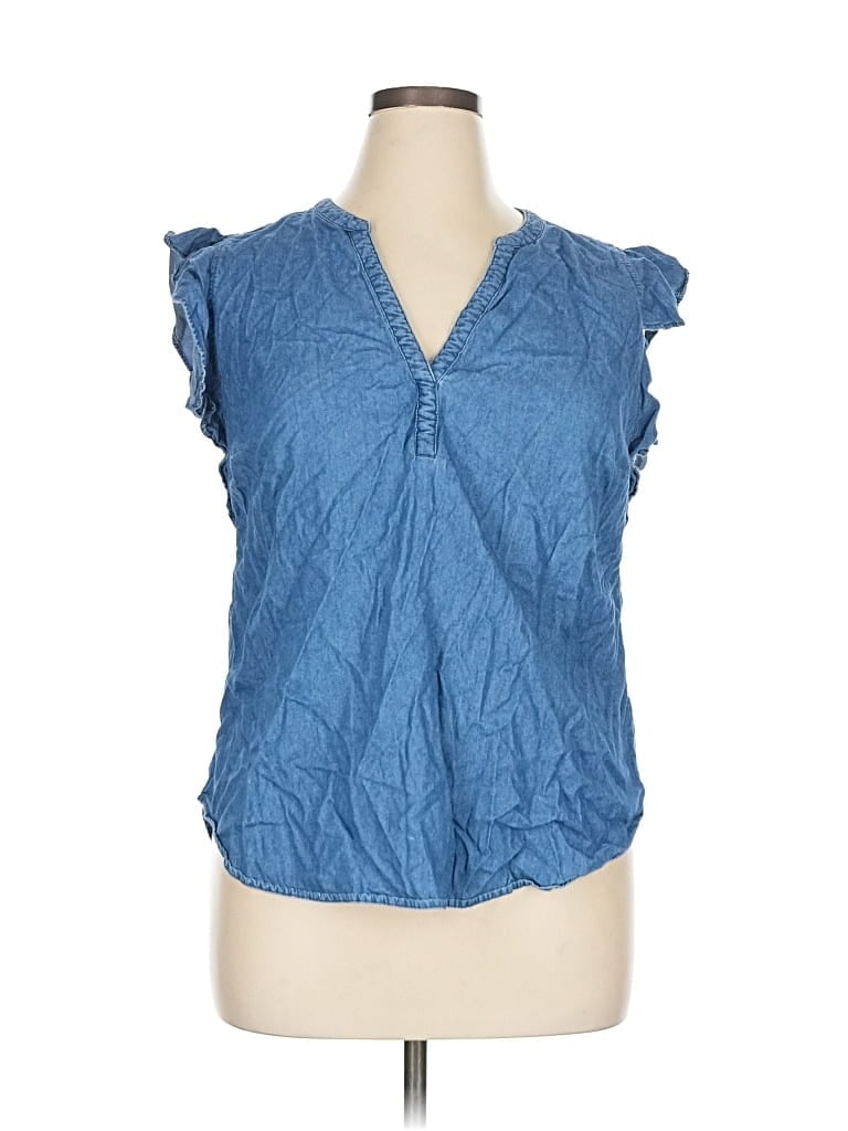 Pre-owned Old Navy Sleeveless Blouse In Blue