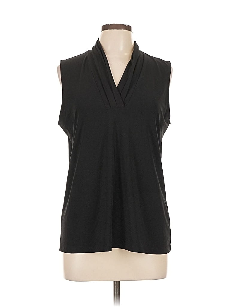 Pre-owned Anne Klein Sleeveless Blouse In Black