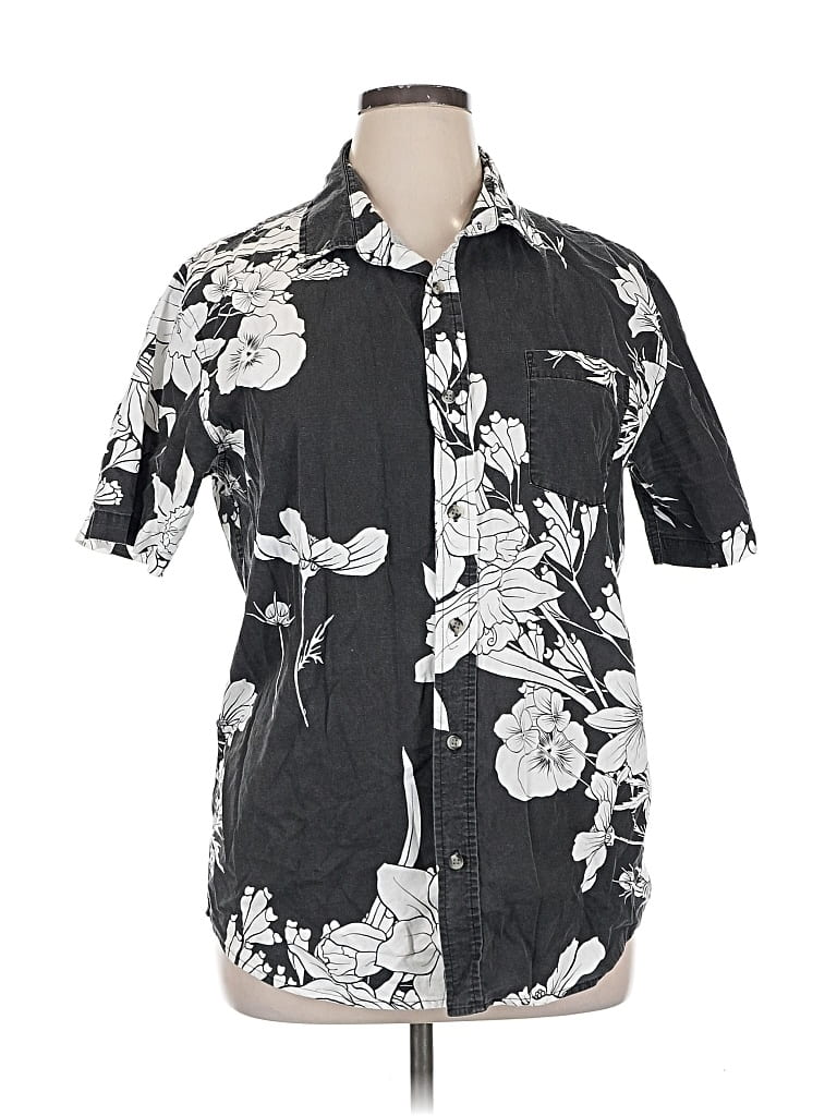 Pre-owned Assorted Brands Short Sleeve Blouse In Black
