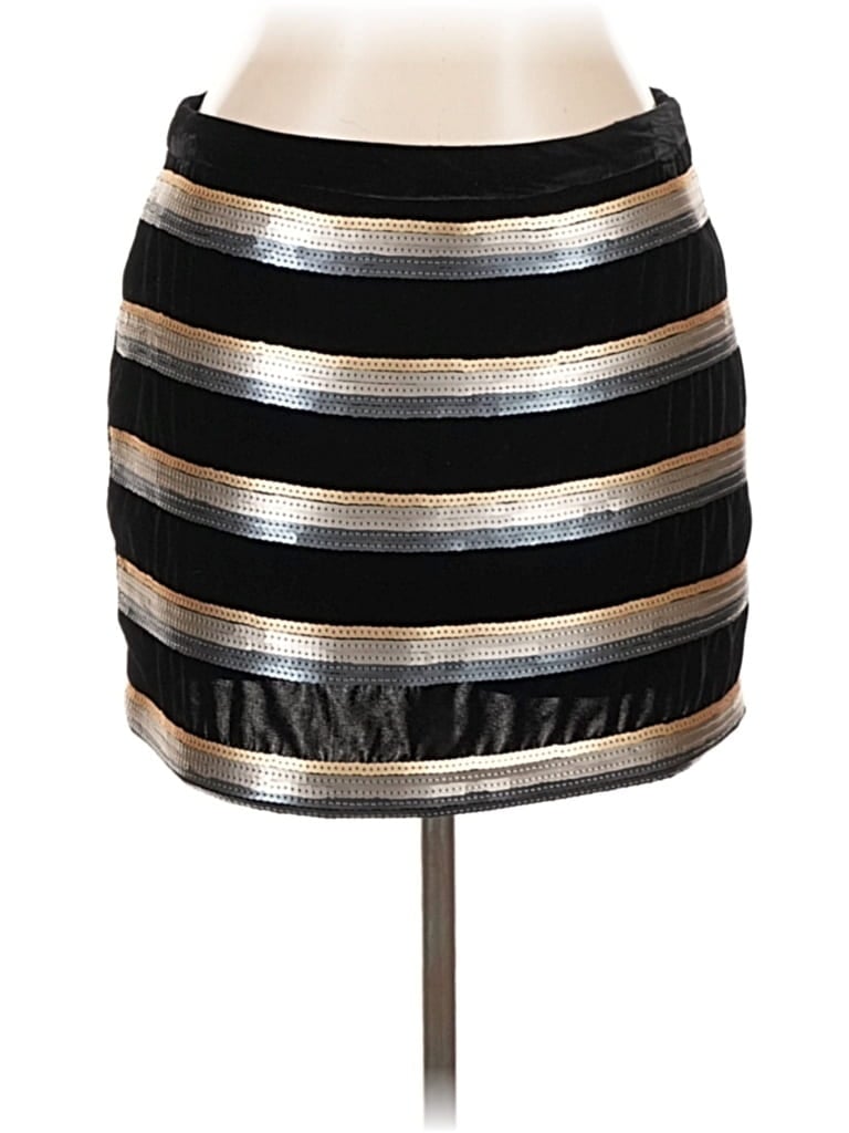 Pre-owned Jessica Simpson Faux Leather Skirt In Black