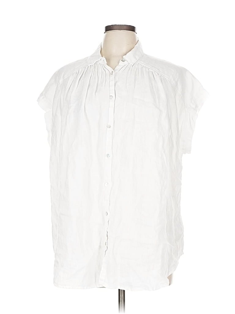 Pre-owned Artisan Ny Short Sleeve Blouse In White