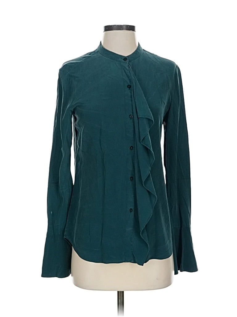 Pre-owned Rachel Zoe Long Sleeve Blouse In Blue